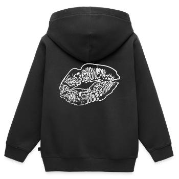 Lippenstift Kussmund Valentinstag Küsse - Kinder Premium Organic Zip Hoodie - Schwarz - Hinten - AI Model Kid Male (0cm)