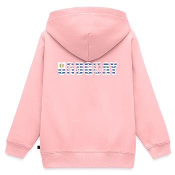 Uruguay Rugby - Kinder Premium Organic Zip Hoodie - Rosa - Hinten - AI Model Kid Female (0cm)