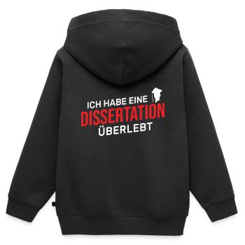 Doktortitel - Kinder Premium Organic Zip Hoodie - Schwarz - Hinten - AI Model Kid Male (0cm)