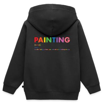 Painter Definition Painting - Kinder Premium Organic Zip Hoodie - Schwarz - Hinten - AI Model Kid Male (0cm)