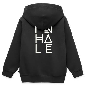 Atmen, Einatmen - Kinder Premium Organic Zip Hoodie - Schwarz - Hinten - AI Model Kid Male (0cm)