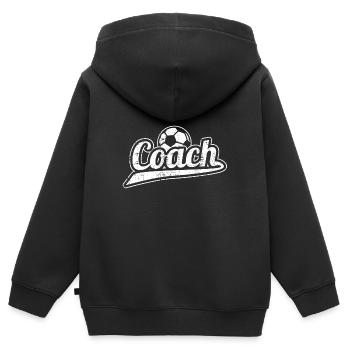 Fussballtrainer Fußballtrainer Trainer Jugend - Kinder Premium Organic Zip Hoodie - Schwarz - Hinten - AI Model Kid Male (0cm)