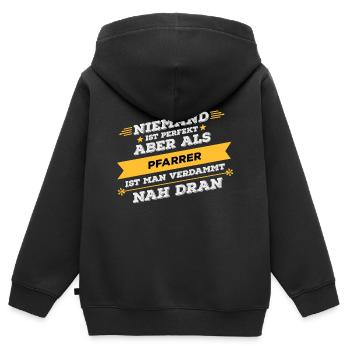 Pfarrer Beruf Geschenk - Kinder Premium Organic Zip Hoodie - Schwarz - Hinten - AI Model Kid Male (0cm)