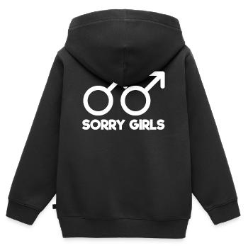 Schwul Sorry Girls - gay - schwul - Kinder Premium Organic Zip Hoodie - Schwarz - Hinten - AI Model Kid Male (0cm)