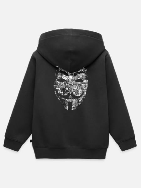 Anonymus Hacker Maske - Kinder Premium Organic Zip Hoodie - Schwarz