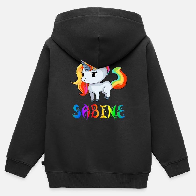 Sabine Einhorn - Sweat Premium à capuche zippé enfant bio - noir
