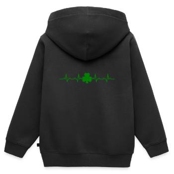 Irlande a battu Shamrock bonheur cadeau irlandais - Sweat Premium à capuche zippé enfant bio - noir - Dos - AI Model Kid Male (0cm)