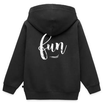 FUN - Sweat Premium à capuche zippé enfant bio - noir - Dos - AI Model Kid Male (0cm)