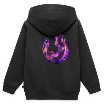 Tombé Anime Space Girl - Sweat Premium à capuche zippé enfant bio - noir - Dos - AI Model Kid Male (0cm)