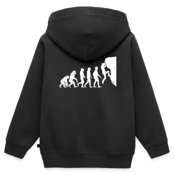 escalade alpinisme bouldering cadeau évolution - Sweat Premium à capuche zippé enfant bio - noir - Dos - AI Model Kid Male (0cm)