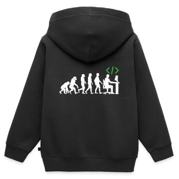Programmer Evolution gift coder java c ++ - Kids Premium Organic Zip-up Hoodie - black - Back - AI Model Kid Male (0cm)