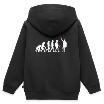 Schiedsrichter evolution geschenk fußball karte - Kinder Premium Organic Zip Hoodie - Schwarz - Hinten - AI Model Kid Male (0cm)