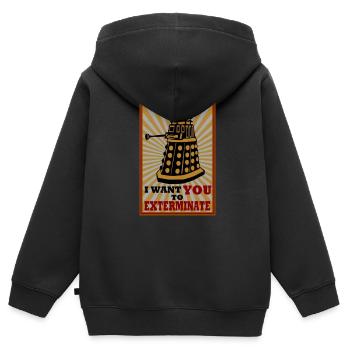 Dalek - Kinder Premium Organic Zip Hoodie - Schwarz - Hinten - AI Model Kid Male (0cm)