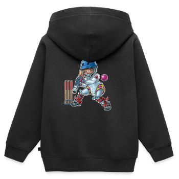 Little baby cricket player 2 - Kids Premium Organic Zip-up Hoodie - black - Back - AI Model Kid Male (0cm)