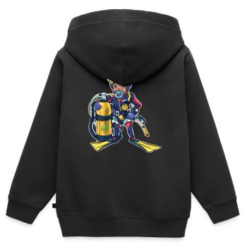 Little baby diver 2 - Kids Premium Organic Zip-up Hoodie - black - Back - AI Model Kid Male (0cm)