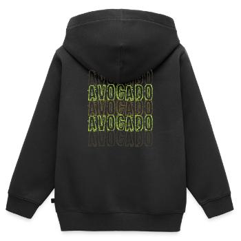 avocat alerte - Sweat Premium à capuche zippé enfant bio - noir - Dos - AI Model Kid Male (0cm)