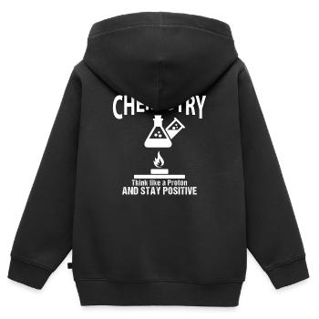 Chemie Lehrer Physik Chemisch Labor Versuch - Kinder Premium Organic Zip Hoodie - Schwarz - Hinten - AI Model Kid Male (0cm)