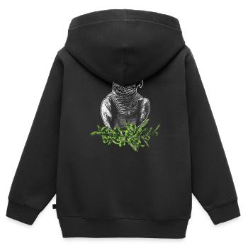 Graupapagei - Kinder Premium Organic Zip Hoodie - Schwarz - Hinten - AI Model Kid Male (0cm)
