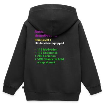 Robe der Demotivation - Kinder Premium Organic Zip Hoodie - Schwarz - Hinten - AI Model Kid Male (0cm)