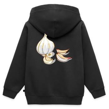 Knoblauch Garlic - Kids Premium Organic Zip-up Hoodie - black - Back - AI Model Kid Male (0cm)