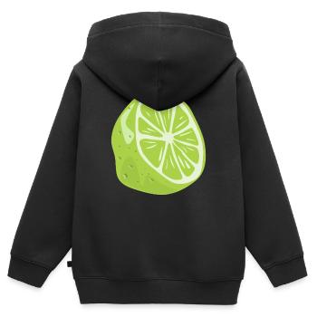 Limette Gesund Ernährung lecker Geschenk - Kinder Premium Organic Zip Hoodie - Schwarz - Hinten - AI Model Kid Male (0cm)