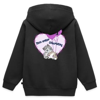 Mein erster Geburtstag für Mädchen Geschenk Idee - Kinder Premium Organic Zip Hoodie - Schwarz - Hinten - AI Model Kid Male (0cm)