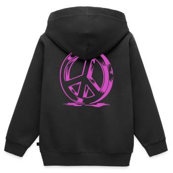 Peace and Love - Sweat Premium à capuche zippé enfant bio - noir - Dos - AI Model Kid Male (0cm)