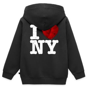 I love New york t shirt - geschenk herz lieben - Kinder Premium Organic Zip Hoodie - Schwarz - Hinten - AI Model Kid Male (0cm)
