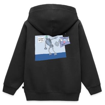 Silly Robots - Kids Premium Organic Zip-up Hoodie - black - Back - AI Model Kid Male (0cm)