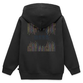 Geek & Techno - Kids Premium Organic Zip-up Hoodie - black - Back - AI Model Kid Male (0cm)