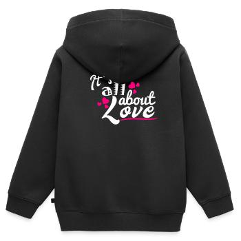 Valentinstag Februar Liebe Geschenkidee - Kinder Premium Organic Zip Hoodie - Schwarz - Hinten - AI Model Kid Male (0cm)