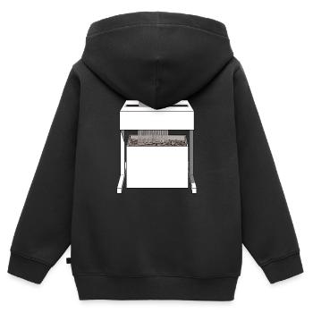 Shredder paper device office idea gift work - Kids Premium Organic Zip-up Hoodie - black - Back - AI Model Kid Male (0cm)