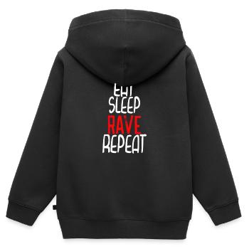 Eat Sleep rave repeat - Kinder Premium Organic Zip Hoodie - Schwarz - Hinten - AI Model Kid Male (0cm)