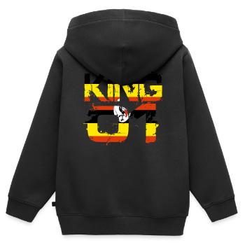 Gift King 01 Country Partner Uganda - Kids Premium Organic Zip-up Hoodie - black - Back - AI Model Kid Male (0cm)