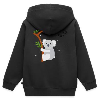 Koala - Kinder Premium Organic Zip Hoodie - Schwarz - Hinten - AI Model Kid Male (0cm)