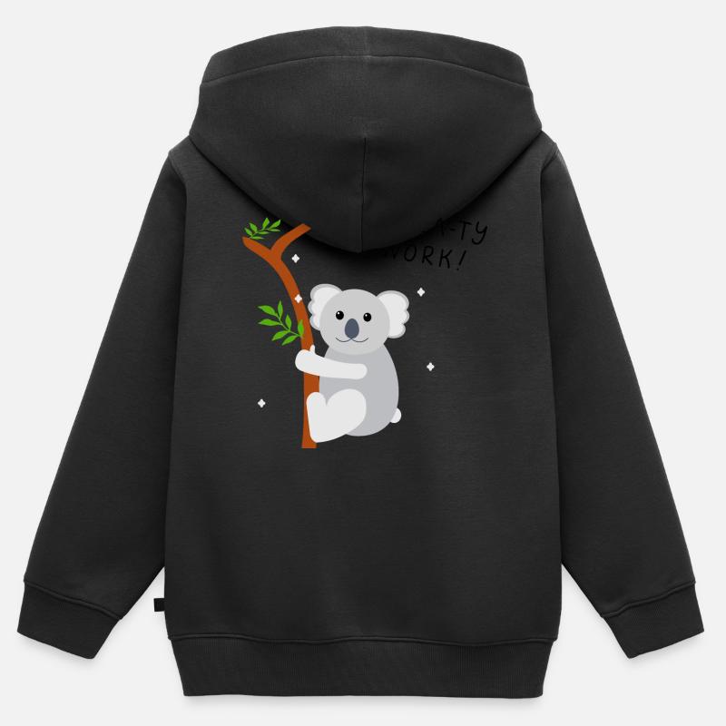 koala - Sweat Premium à capuche zippé enfant bio - noir