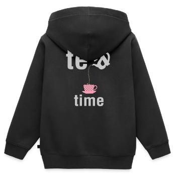 tea time - Kinder Premium Organic Zip Hoodie - Schwarz - Hinten - AI Model Kid Male (0cm)