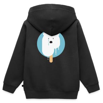 Earth day Eisbär - Kinder Premium Organic Zip Hoodie - Schwarz - Hinten - AI Model Kid Male (0cm)
