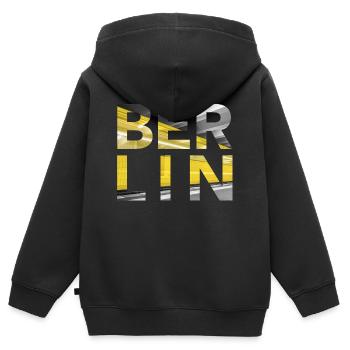 Berlin U Bahn - Kinder Premium Organic Zip Hoodie - Schwarz - Hinten - AI Model Kid Male (0cm)