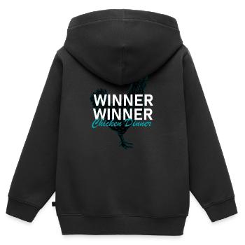 Winner Winner Chicken Dinner - Kinder Premium Organic Zip Hoodie - Schwarz - Hinten - AI Model Kid Male (0cm)