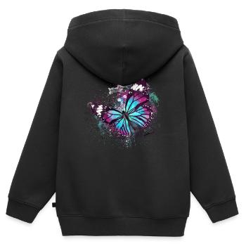 Beautiful Butterfly Watercolour - Kids Premium Organic Zip-up Hoodie - black - Back - AI Model Kid Male (0cm)