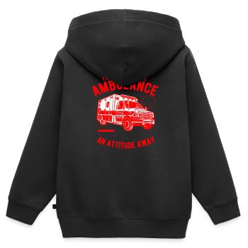 Ambulance Emergency ride - Krankenwagen - Kinder Premium Organic Zip Hoodie - Schwarz - Hinten - AI Model Kid Male (0cm)