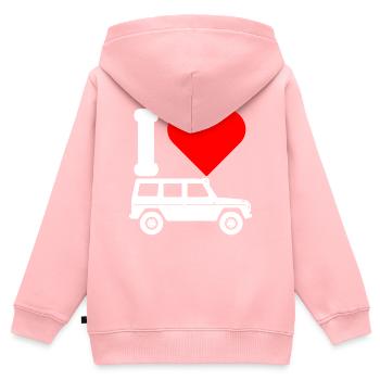 Ich liebe Geländewagen Allrad 4x4 4WD Offroad - Kinder Premium Organic Zip Hoodie - Rosa - Hinten - AI Model Kid Female (0cm)