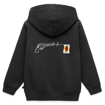 Funny Heartbeats Love Gun Jokes - Kinder Premium Organic Zip Hoodie - Schwarz - Hinten - AI Model Kid Male (0cm)