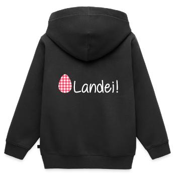 landei (white) - Kinder Premium Organic Zip Hoodie - Schwarz - Hinten - AI Model Kid Male (0cm)