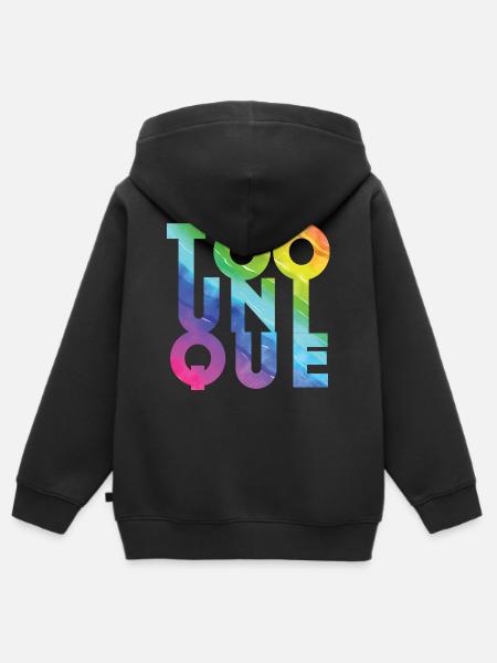 Zu einzigartig - Kinder Premium Organic Zip Hoodie - Schwarz