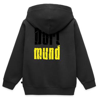 Dortmund - Sweat Premium à capuche zippé enfant bio - noir - Dos - AI Model Kid Male (0cm)