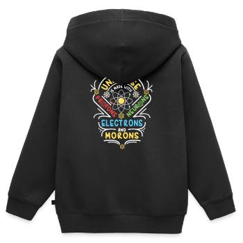 Univers est constitué d'électrons de neutrons à protons - Sweat Premium à capuche zippé enfant bio - noir - Dos - AI Model Kid Male (0cm)
