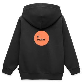 Be square - Kids Premium Organic Zip-up Hoodie - black - Back - AI Model Kid Male (0cm)