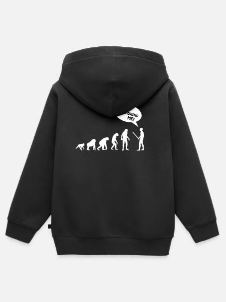 EVOLUTION - Kinder Premium Organic Zip Hoodie - Schwarz